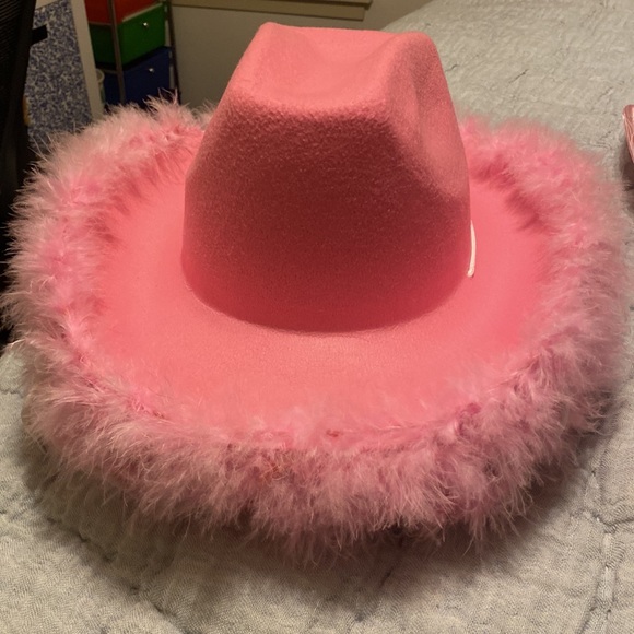 Pink Feather Boa Bachelorette Party Cowboy Cowgirl Hats - 4 Total! - Picture 3 of 3